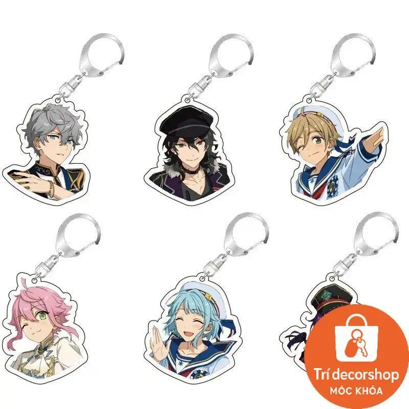 Ensemble Stars อะนิเมะพวงกุญแจ Ritsu Sakuma Rei Tenshouin Eichi อะคริลิคพวงกุญแจกระเป๋า