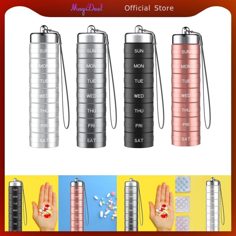 [MAGIDEAL] กล่องยารายวัน, อุปกรณ์จัดระเบียบยาสําหรับเดินทาง, นักวางแผน, แท็บเล็ตยาสําหรับเดินทางอเนกประสงค์