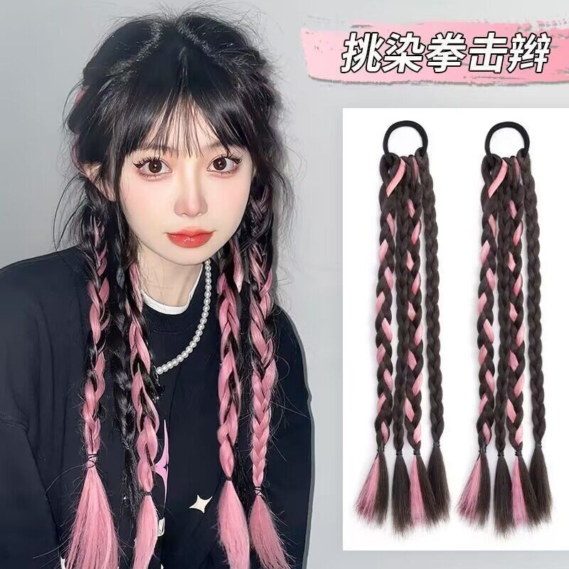 กล่องมวย Braids วิกผม Braids หญิง Influencer สาวร้อน Twist Braids จําลองผมสกปรก Braids คู่หางม้า y2k