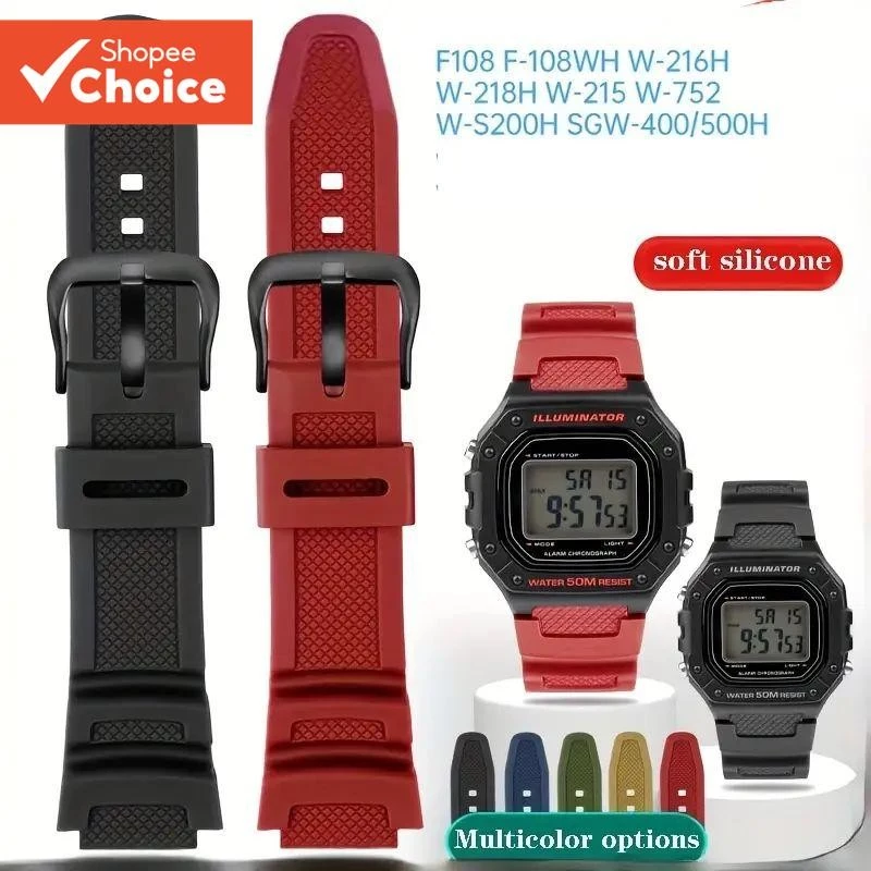 สายยาง 18 มม.สําหรับนาฬิกา Casio W-218H, F-108, AE1200, AE1300 & AE-1500
