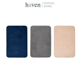 Haven พรมเช็ดเท้า 24MMF Coralfleec Embossed ขนาด 40x60 ซม. ซับน้ำดี นุ่มพิเศษ แห้งเร็ว