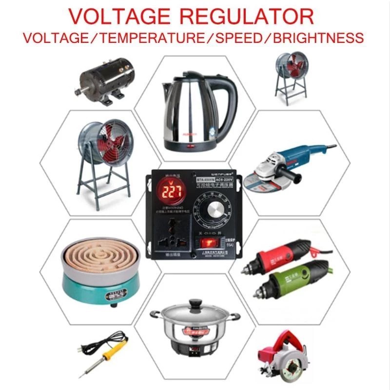 Dimmer Panel/ดิมเมอร์ AC 220V 4000W หรี่ไฟต่อเนื่อง โมเตอร์ พัดลม หรืออุปกรณ์ที่เป็นขดลวดความร้อน voltage regulator - รูปที่ 4