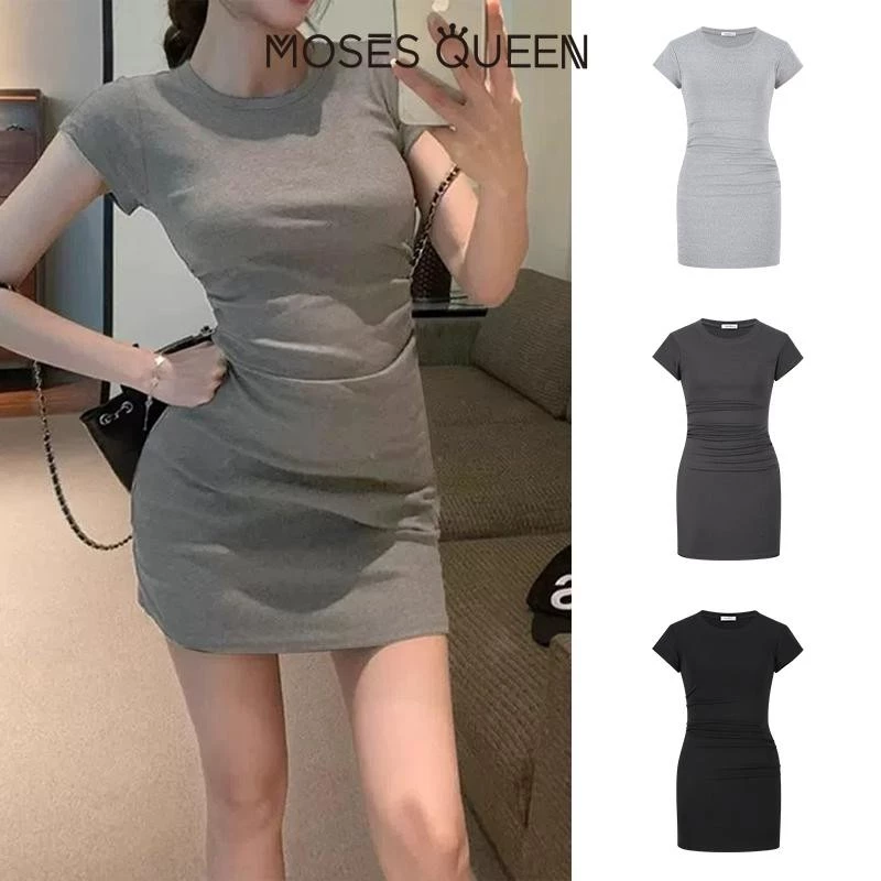 MOSESQUEEN แฟชั่นสาวร้อนเซ็กซี่ชุดสลิม 2025 ฤดูร้อนใหม่กระโปรงสะโพกต่อต้านริ้วรอยกระชับสัดส่วน #63080