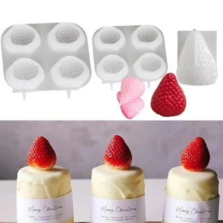 IUPTOSET แม่พิมพ์สตรอเบอร์รี่, รูปสตรอเบอร์รี่ Handmade Craft แม่พิมพ์เทียนอโรมา, ซิลิโคนสากลเค้กมูส Mould ช็อกโกแลตเค้กเบเกอรี่เครื่องมือ