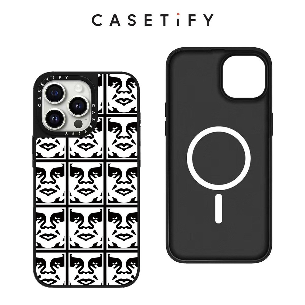 OBEY Face กระจกแม่เหล็กสําหรับ IPhone 16 15 14 13 12 11 Pro Max ปลอกแข็งกันกระแทก - รูปที่ 2