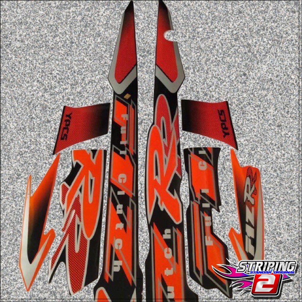 Striping Sticker Polet Motorcycle List Yamaha F1ZR fizr fiz r f1 zr 2002 Black Orange List Body คุณภ