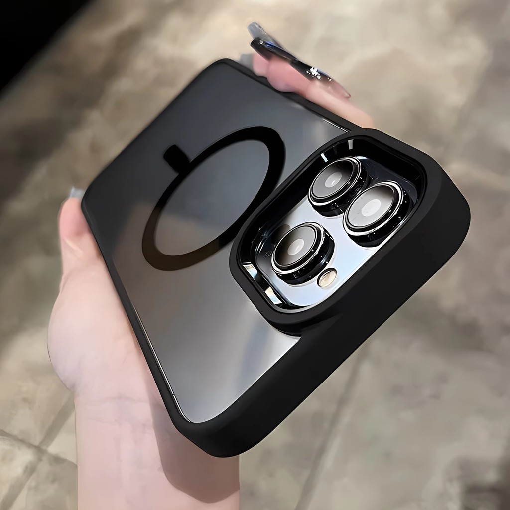 เคสโทรศัพท์แม่เหล็กไร้สายสำหรับ iPhone 11 Pro 15 16 14 12 13 Pro Max 7 8 Plus XS XsMax XRเคสป้องกันพีซีอะคริลิกกันกระแทก