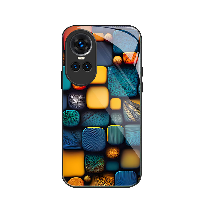 สําหรับ Oppo Reno10&Oppo Reno10 Pro 5G , สี่เหลี่ยมเล็กสีสันสดใส, บุคลิกภาพอินเทรนด์, เคสป้องกันโทรศัพท์ป้องกันการตก