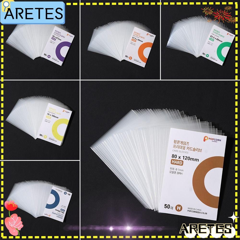 Artees 50 ชิ้นปลอกการ์ดKpop,เครื่องเขียนPhoto Holographicฟิล์มป้องกัน,การ์ดPopcorn 3 นิ้ว
