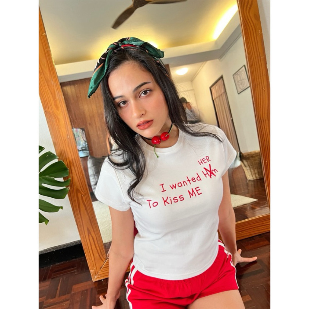 COD✅  baby tee | เสื้อทรง BABY TEE I WANTED HER