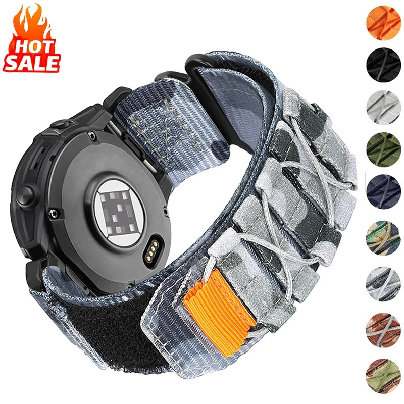 Quick Fit 22มม 26มม สายไนลอนสําหรับนาฬิกา Garmin Fenix 8/7/6/5/3, 51มม 47มม, Epix Pro Gen 2