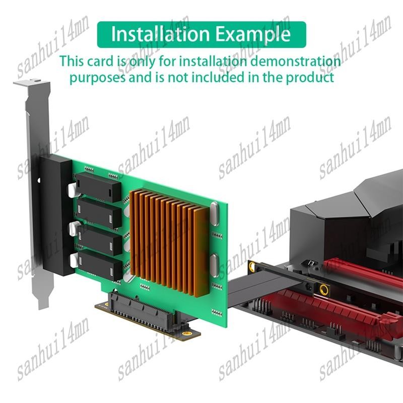 PCI-E PCI Express 4.0 4X Extension Cable (ทิศทางแนวตั้งคู่ 90 องศา) ราคา ถูกที่สุด ดีลบีเคเค แกลเลอรีภาพที่ 5