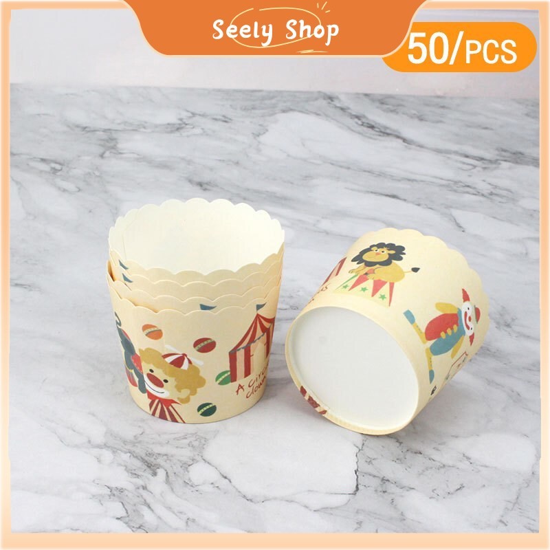 ʚɞ  seely.shop ʚɞ💥ส่งไว💥 คัพเค้กขนาดเล็ก, คัพเค้ก, ถ้วยกระดาษ, กระดาษขนมปัง, ถ้วยโทมัฟฟิน, ถ้วยเครื่อง, 50 ถ้วย