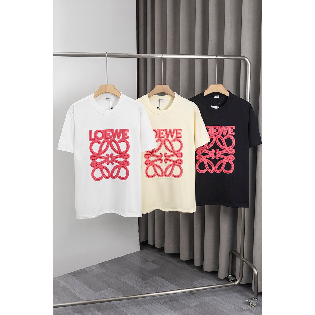 LWE - เสื้อยืดลําลองทรงหลวมแฟชั่นแขนสั้นสําหรับผู้ชายและผู้หญิง