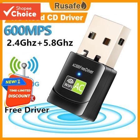 อะแดปเตอร์บลูทูธ USB WiFi 600Mbps Dual Band 2.4GHz เครือข่ายไร้สายตัวรับสัญญาณภายนอก Mini