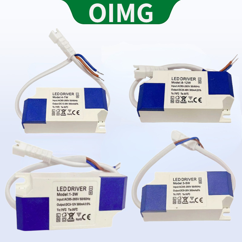 Oimg LED Driver Power Supply, Lamp Transformer, Ballast, Power Adapter, 1-3W, 1*3W, 3-5W, 4-7W, 2-3*