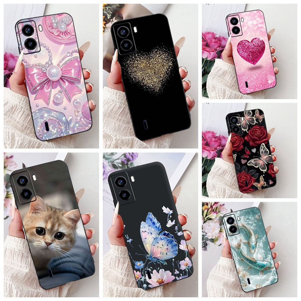 Tecno Pop 6 ไม่มีลายนิ้วมือ BE7 ฝาหลัง Tecno Pop 6 กรณีผีเสื้อหรูหรารักแฟชั่นดอกไม้ Cool หล่อ Lion ท