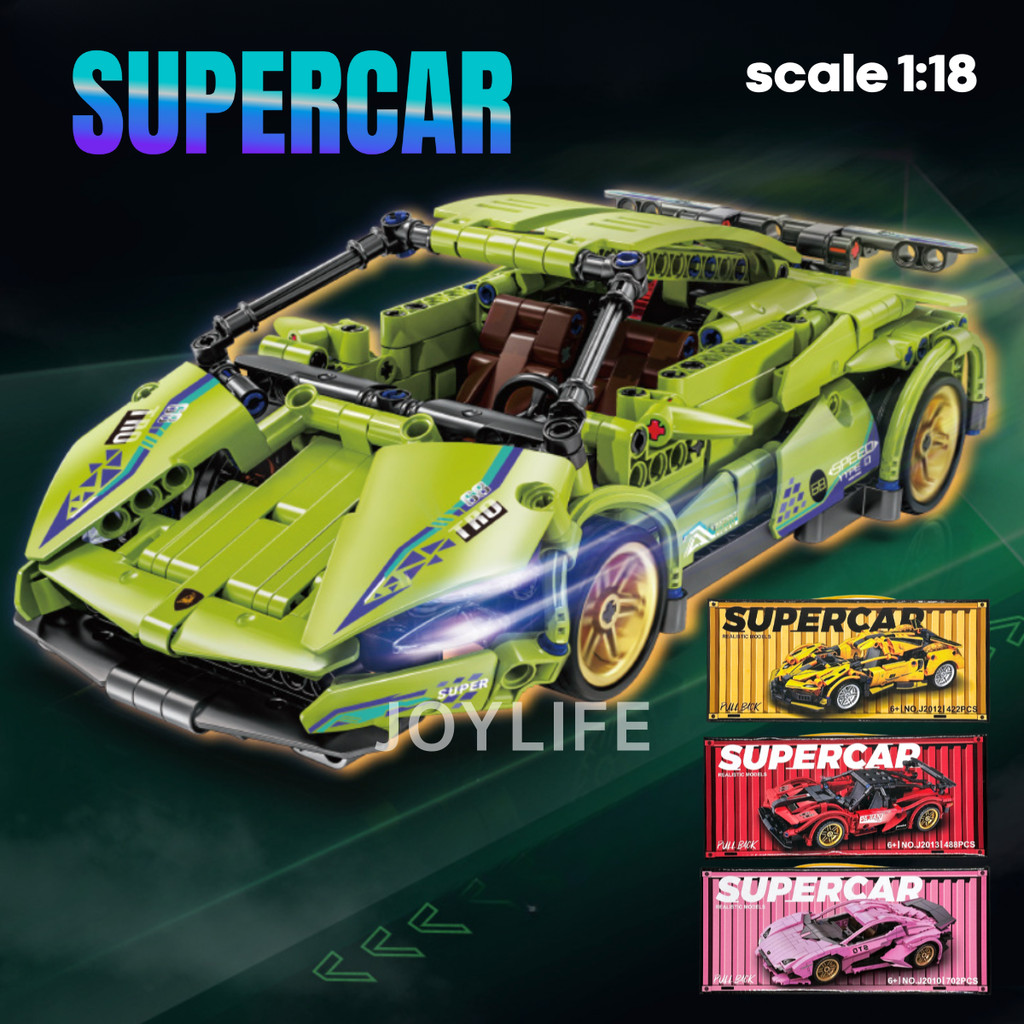 พร้อมส่ง ตัวต่อรถสปอร์ต 1:18  มีลาน โมเดลรถแข่ง รถของเล่น Super car Building Blocks ของขวัญเด็กผช