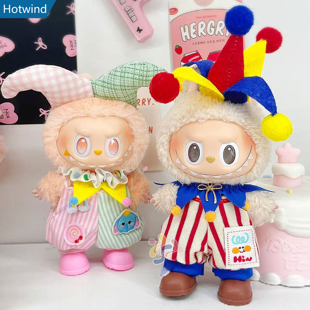 HW1 ชุดตัวตลกน่ารักสําหรับ Labubu v1/v2/v3 พร้อมตุ๊กตาตกแต่ง