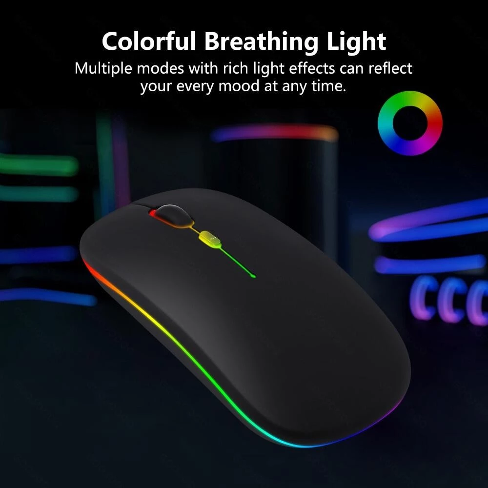 เมาส์ไร้สาย Dual Mode 2.4Ghz USB + Bluetooth มีไฟ LED thumbnail 10