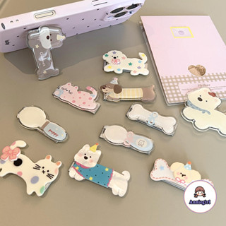 น่ารักการ์ตูนแมวลูกสุนัขวงเล็บพับสําหรับโทรศัพท์มือถือพับโลห…