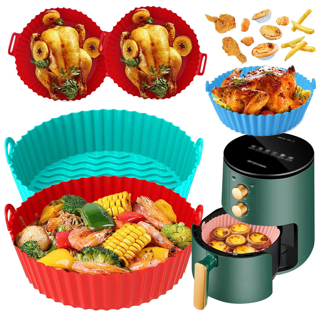 ถาดอบเตาอบ Airfryer แบบกลม, 1/2 ชิ้นซิลิโคนแบบใช้ซ้ําได้ - อเนกประสงค์สําหรับพิซซ่า, ย่าง, ไก่, เครื่องมือห้องครัวทําความสะอาดง่าย