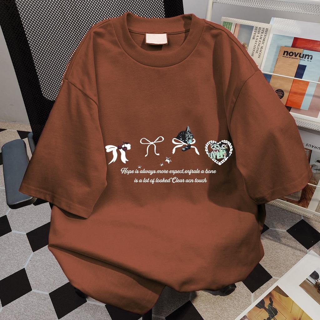 เสื้อผ้าสำหรับผู้หญิง เสื้อทีไซส์ใหญ่แขนสั้น ลายน่ารักและหวาน ไซส์ใหญ่สุดถึง 3XL รอบอก 50 นิ้ว สามารถสวมใส่ได้