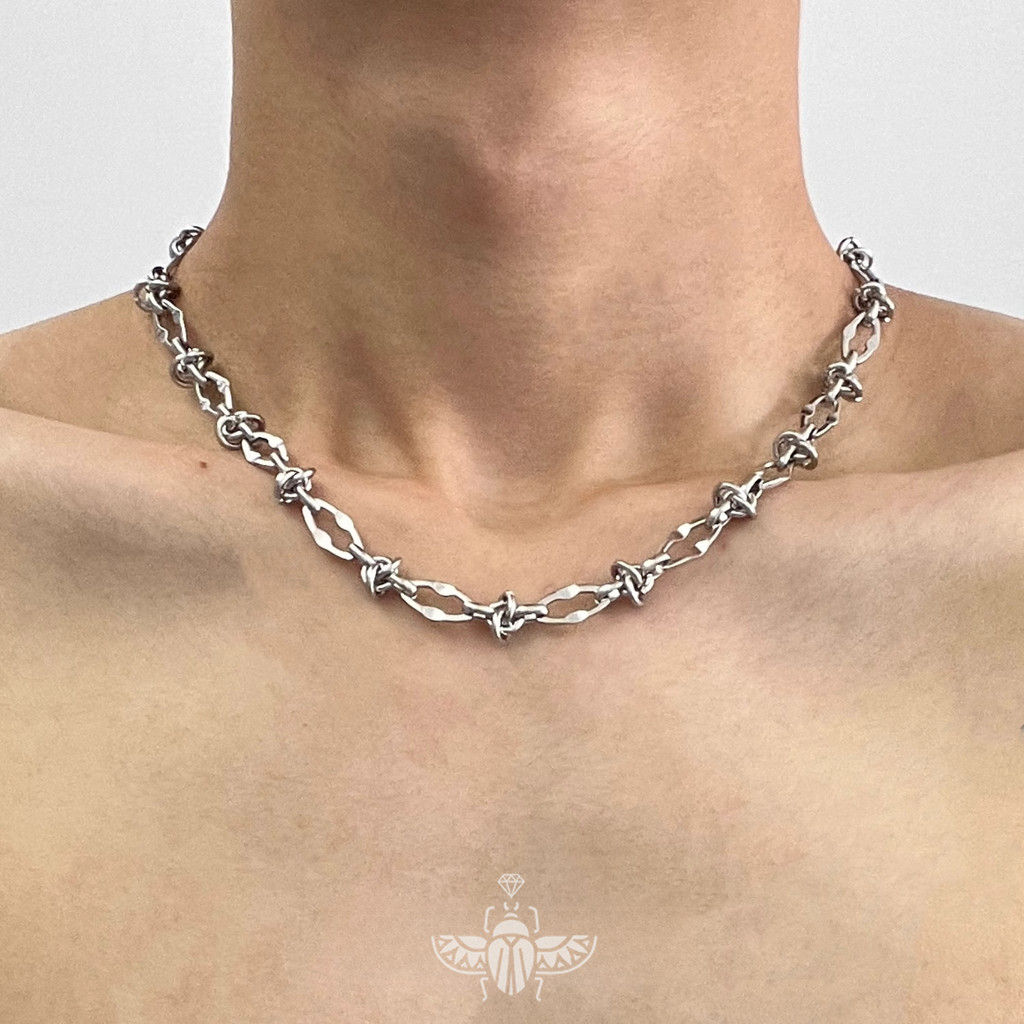 สร้อยคอหนามเหล็กไทเทเนียม Hip-Hop Unisex American Minimalist Streetwear Trend