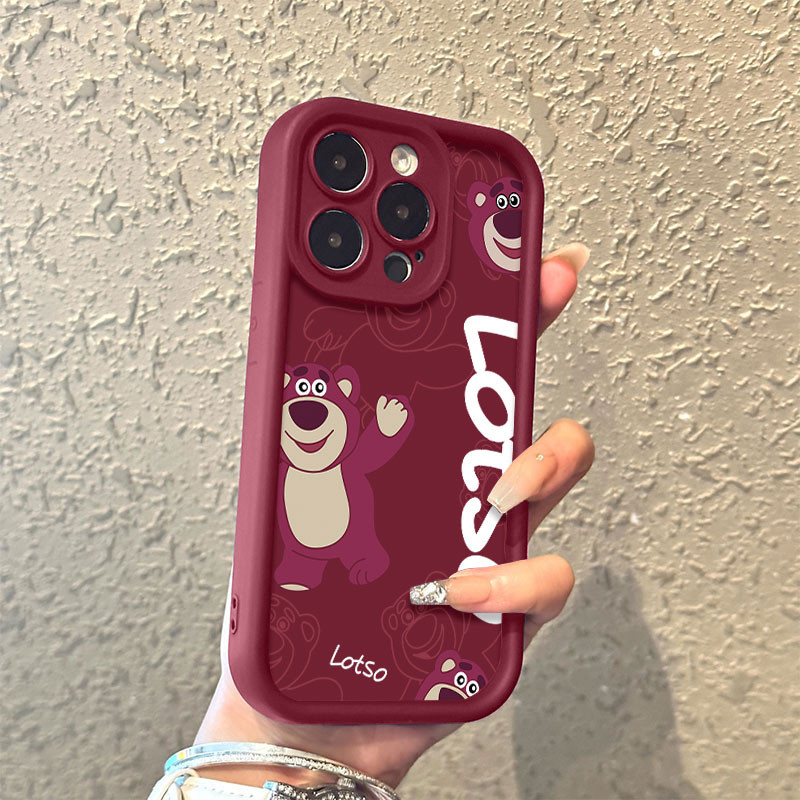 SS0014 หมีสตรอเบอร์รี่สําหรับกรณี infinix smart 5 6 7 8 pro plus hot 9 10 11 30 play hot 30 40 pro 4