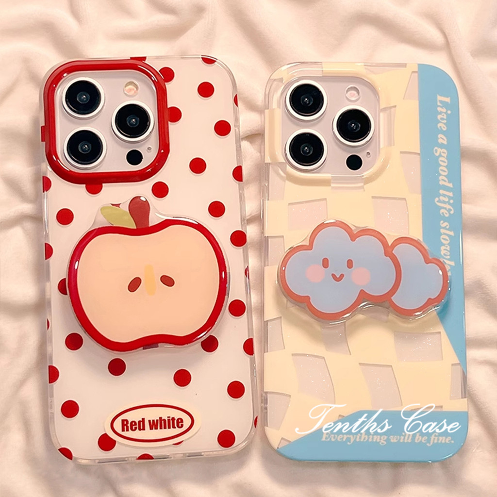 SAMSUNG สําหรับSamsung A06 A16 A15 A14 A05 A05s A55 A54 A03 A03s A04s A12 A22 A23 A24 A25 A23 A36 A32 A52 A51 A50 A50 A50 A50s Apple Cover Soft Cloud Bracketกรณี