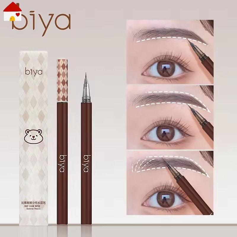 3 สี Liquid Eyebrow ปากกากันน้ํา Sweatproof ผมธรรมชาติเช่นจังหวะ Soft แปรงเคล็ดลับสําหรับคิ้วอายไลเนอร์และ Lower Lashes