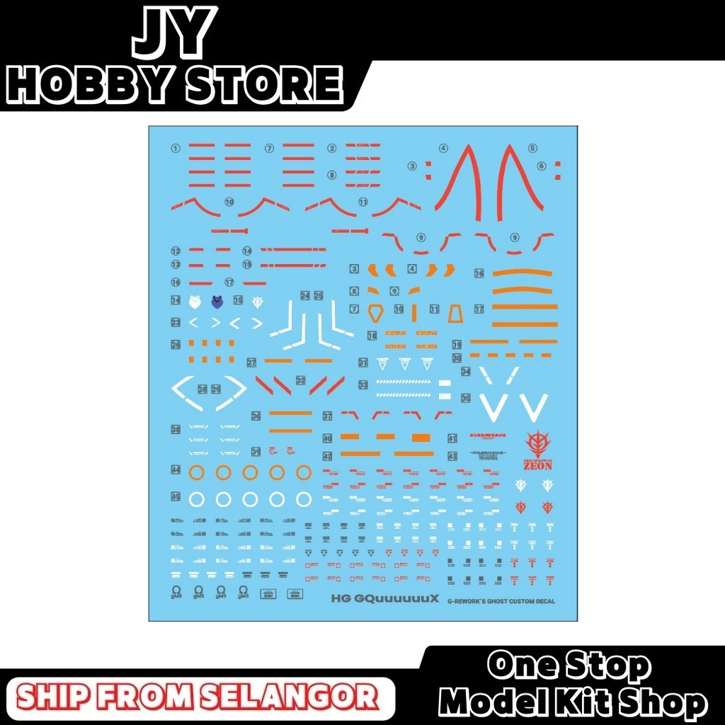 G-Rework HG GQuuux Water Decal CD-H-GQ01 G Rework Water Decal Mobile Suit GQuuux Decal สติกเกอร์กันด
