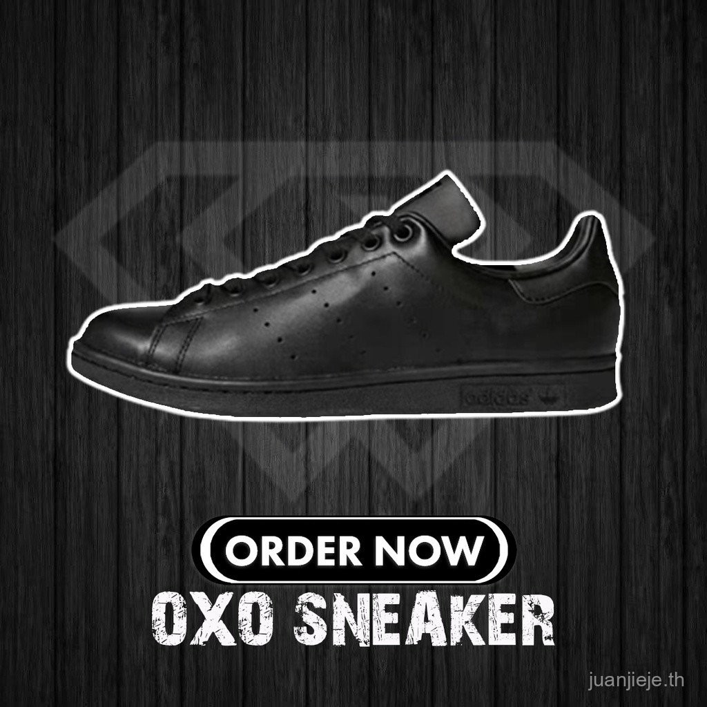 รองเท้าผ้าใบ ADIDAS ORIGINALS STAN SMITH TRIPLE BLACK สีดำล้วน (คุณภาพต้นฉบับ 100%) M20327 รองเท้าผู