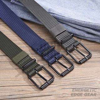 เข็มขัดผ้าใบระบายอากาศสําหรับผู้ชาย คลาสสิก Belt เข็มขัด สวมใส่ง่าย ยาวขนาด 120 ซม