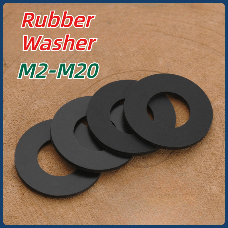 [MX1]แหวนยางกันรั่ว M2-M20 Rubber Washer / ปะเก็นยางสีดํา ม2-ม20 รอบทนอุณหภูมิสูงหนากันน้ําแหวนปิดผนึกสกรูยางปะเก็นแบน