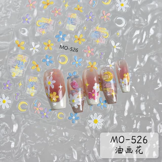 สติ๊กเกอร์ติดเล็บ ตกแต่งเล็บบรรเทา Aurora Daisy ดอกไม้ภาพวาดสีน้ํามัน Monets Garden น่ารักฤดูใบไม้ผลิ Moon KOULDAN