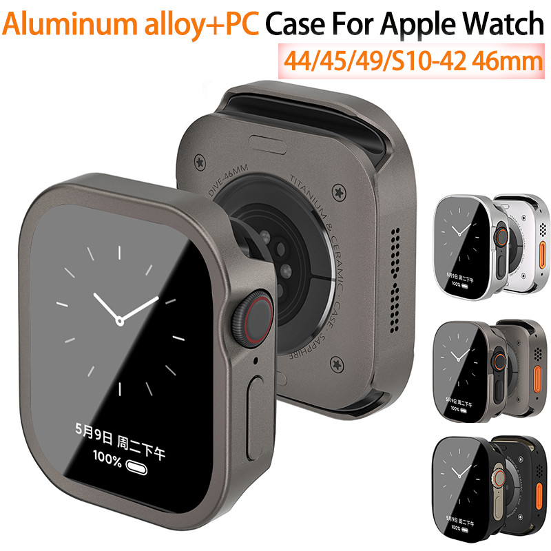โลหะเต็มรูปแบบ กันน้ํา อลูมิเนียม สําหรับ Apple Watch Series 2/10/9/8/7/6/SE ขนาด 49/46/45/44/42 มม. ชุดสายและกรอบ