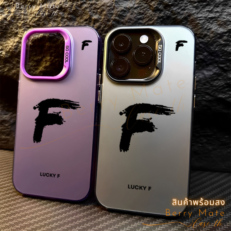 จัดส่งทันที เคสสำหรับไอโฟน13 ตัวอักษรFเอฟ แฟขั่น ป้องกันมือถือ for IPhone 13 12 7Plus 14 15 11Pro MA