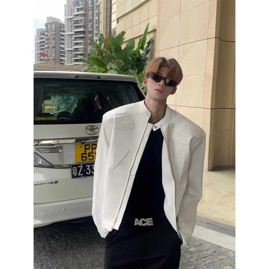 ร้านใหม่เปิด! เสื้อแจ็คเก็ตหนังแฟชั่น F&X! เสื้อแจ็คเก็ตหนังมอเตอร์ไซค์ดีไซน์เฉพาะตัวระดับสูง สไตล์เรโทร สตรีท สบายๆ ไหล่บุนวม