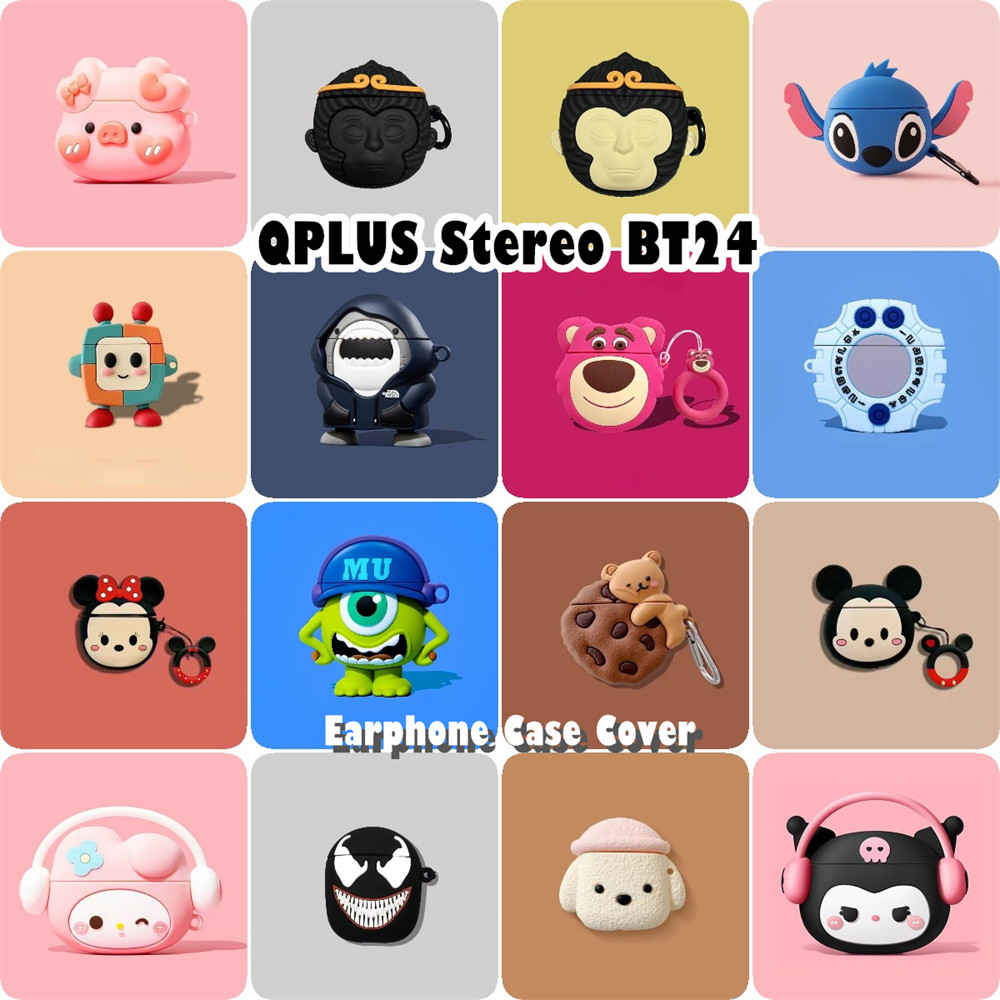 READY STOCK!นําไปใช้กับ QPLUS Stereo BT24 เคส Case เคสหูฟัง การ์ตูนน่ารัก ซิลิโคนนุ่ม เคส เคสหูฟัง NO.1