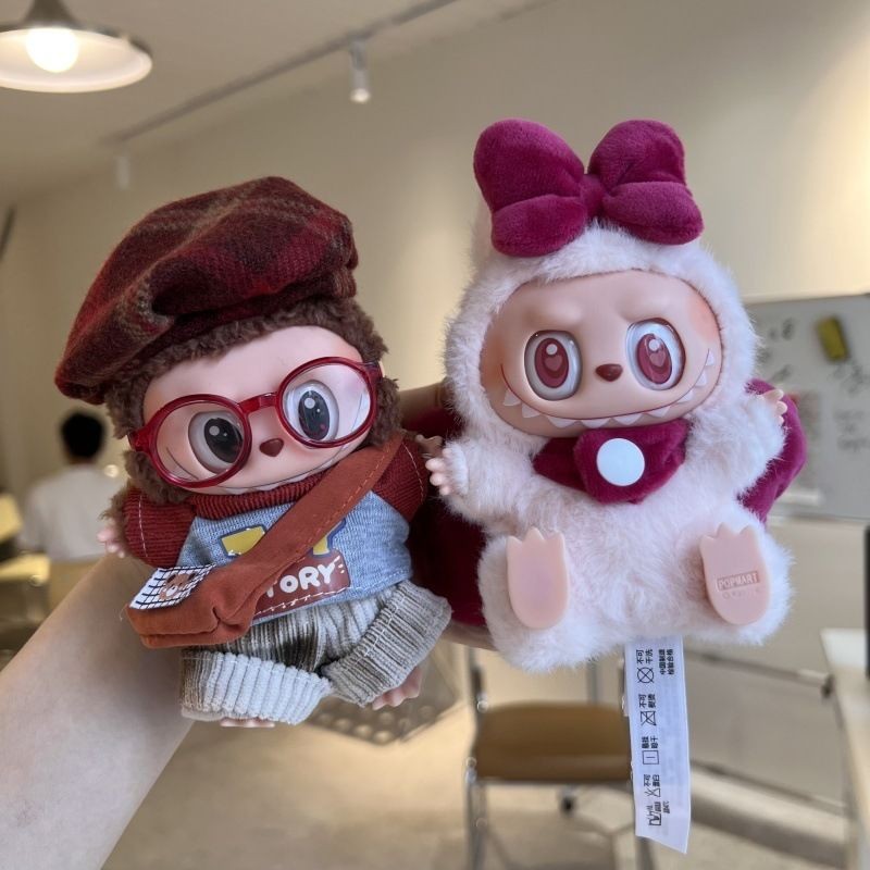 Lafufu สไตล์ใหม่ Influencer ขายร้อนน่ารักตุ๊กตา Labu ผ้าพวงกุญแจ Creative diy Rose สีแดงโบว์ใหญ่กระเ