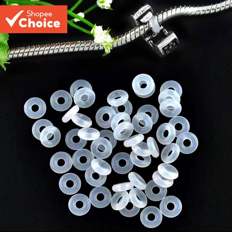50/100 ชิ้นยาง Stoppers สําหรับ Pandora Charm สร้อยข้อมือซิลิโคน Stoppers สําหรับ Pandora Charms