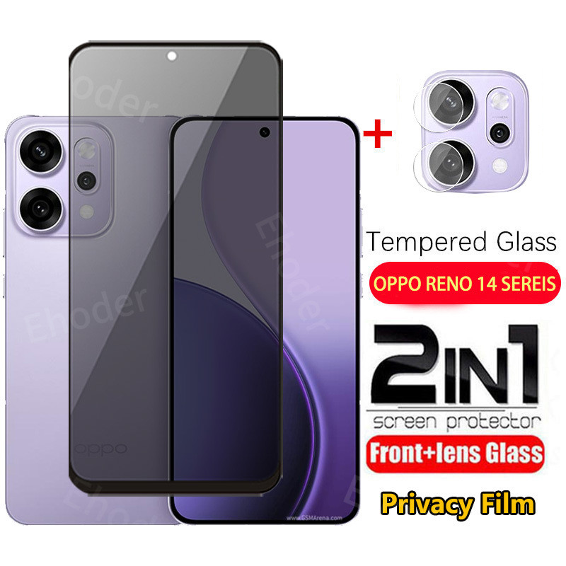 กระจกนิรภัยความเป็นส่วนตัวสําหรับ OPPO Reno 14 Pro 14F 5G 2025 ป้องกันหน้าจอสําหรับ OPPOReno14Pro OPPOReno14 OPPOReno14F Reno14F Reno14Pro Reno14 14Pro เลนส์กล้อง flim