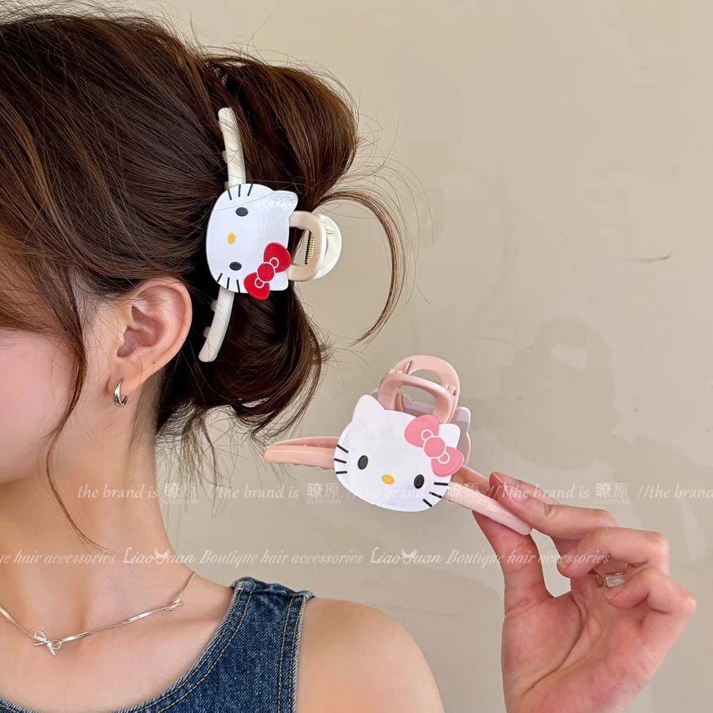 Hello kitty cute pincer girl 2025 New Summer high-end shark pincer