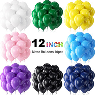 12นิ้ว10ชิ้นลูกโป่งเคลือบสีขาวสีเขียวสีฟ้าสีชมพูสีดําลูกโป่ง…
