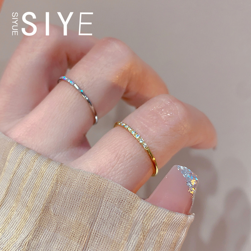 ใหม่ Ultra-Thin Titanium Steel Zircon สタイル แหวนผู้หญิง High-End วันวาเลนไทน์ของขวัญขายส่ง - รูปที่ 3