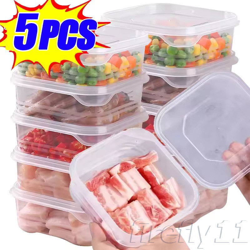 1-5ชิ้นตู้เย็นกล่องเนื้อแช่แข็ง-กล่องถนอมอาหารโปร่งใส-ภาชนะเก็บผักเนื้อพร้อมฝาปิด