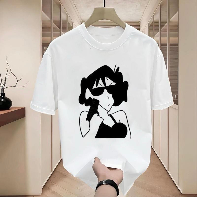 เสื้อยืดคู่รัก เสื้อยืดคู่กับแฟน คอกลม-แขนสั้น เสื้อคู่ สกรีนลายการ์ตูน oversize แฟชั่นฮิตเท่ๆ - รูปที่ 3