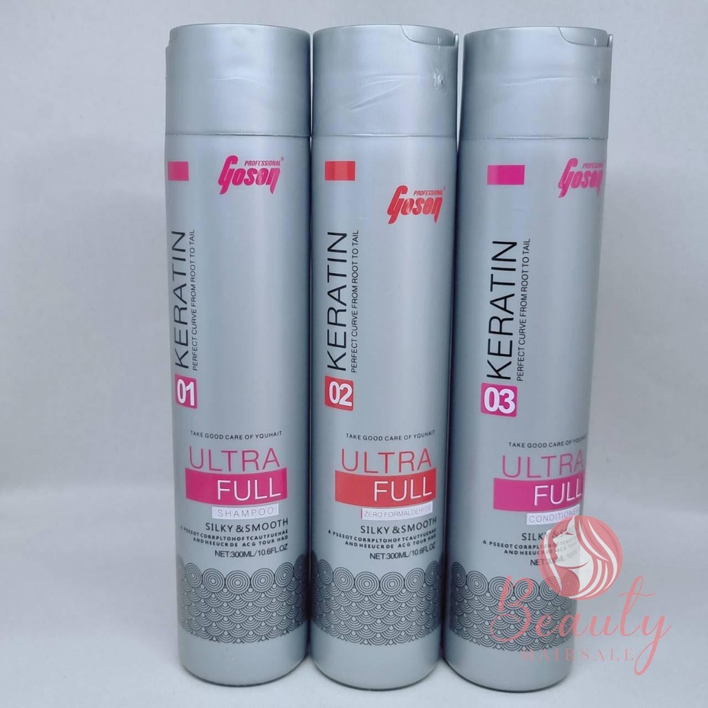 เคราตินสดโกเซ็น เคราตินพลัส ซ่อมบำรุงผมโกเซ็น Gosen ขนาด 300มล.X3 เคราติน ผมตรง ชุดเคราติน หอม ไม่แส