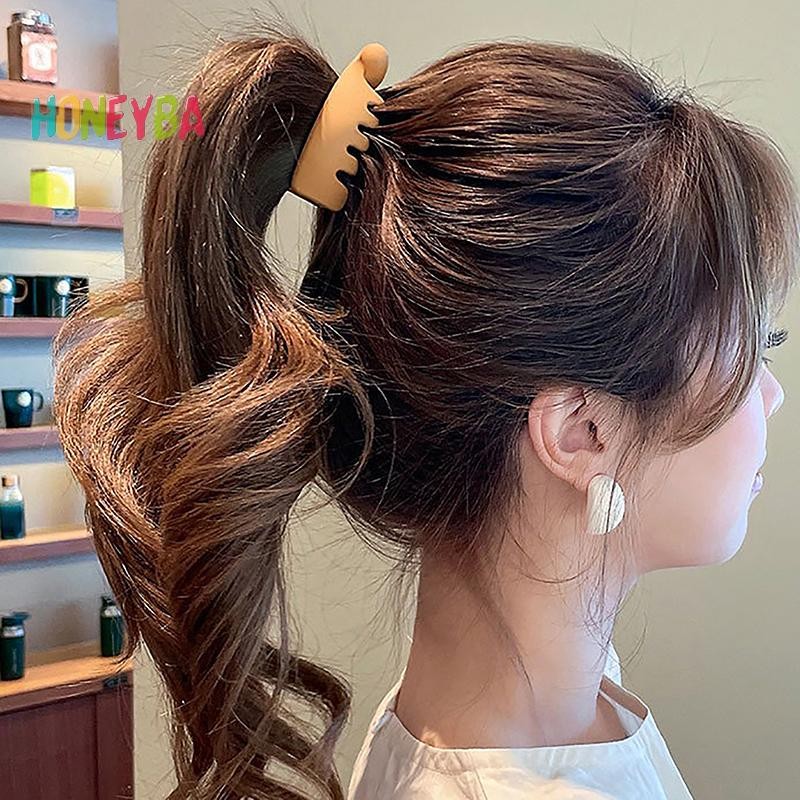 <Honeyba>Frosted High Ponytailคลิปสีทึบกล้วยผู้หญิงผมสไตล์อุปกรณ์เสริมแฟชั่นผมหางม้าBrettes Claw Hairpins Nice